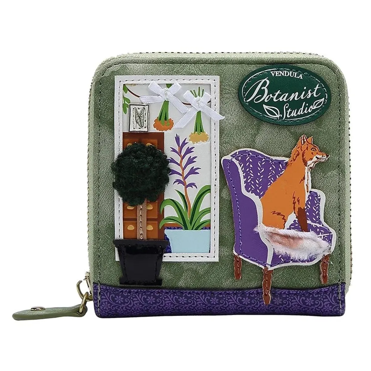 Vendula Botanist Square Wallet - London Plants Greenery Bling London