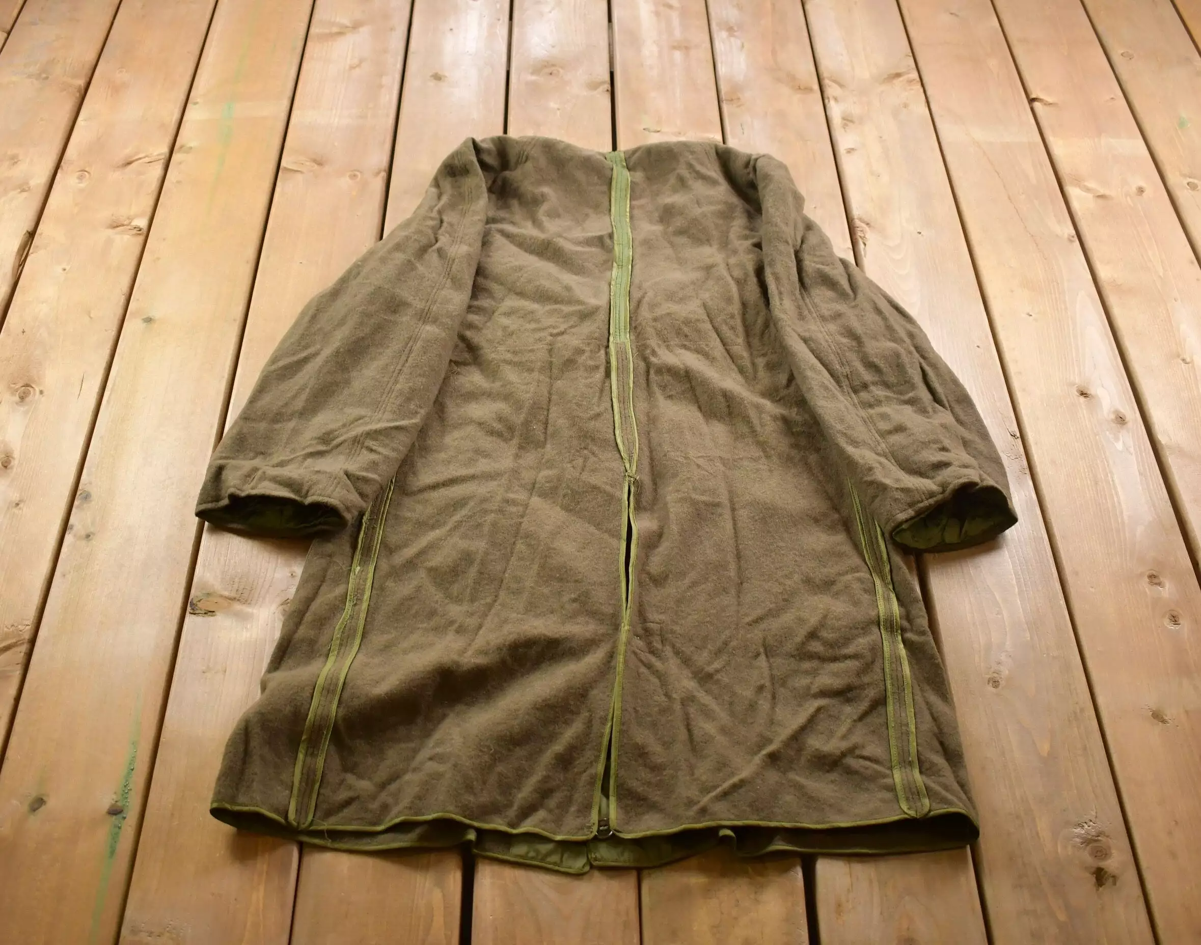 Vintage 1953 OG 107 Overcoat Military Liner - Button Up Liner - US Army Green - Vintage Army - Army Liner - True Vintage