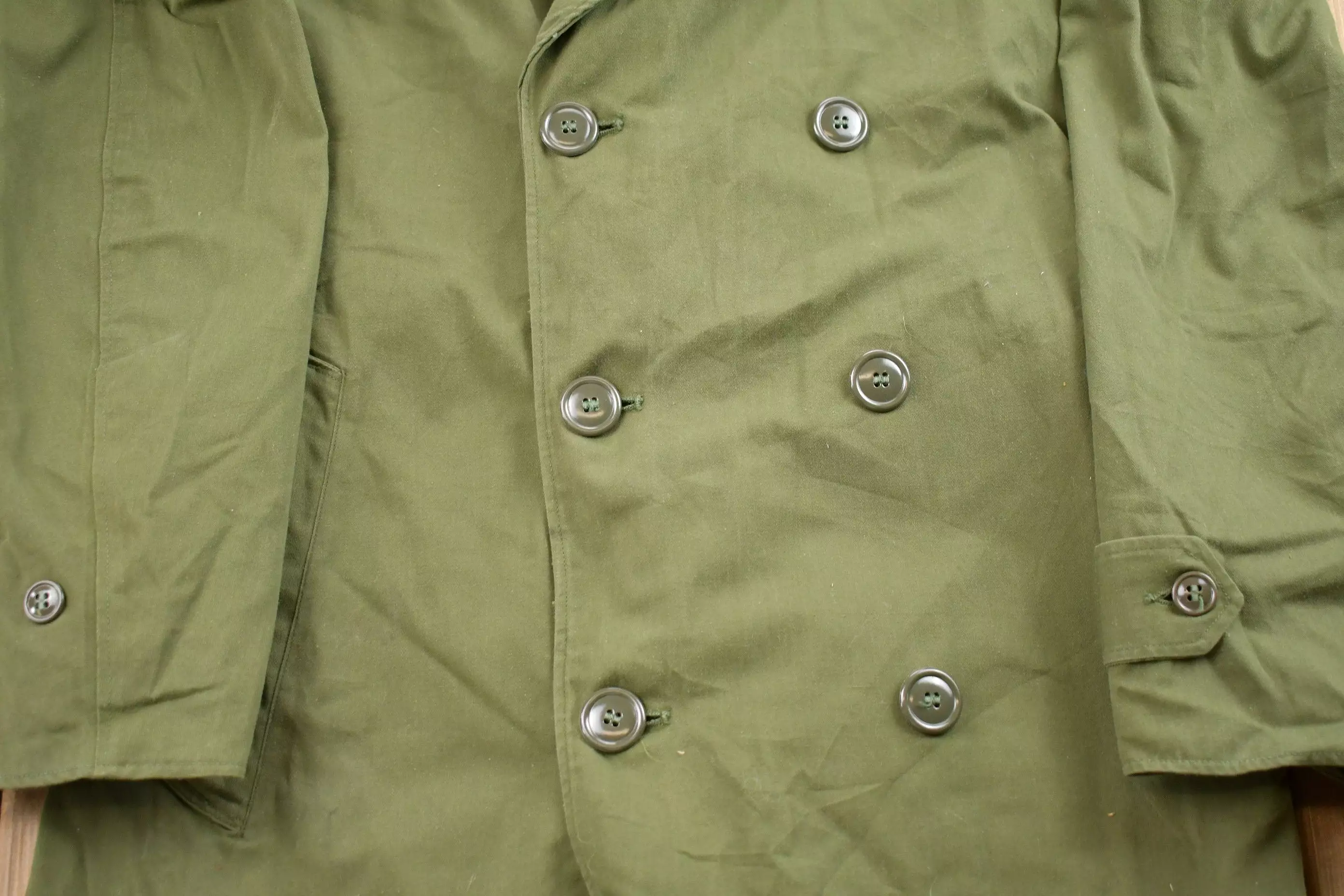 Vintage Army Green Military Parka Overcoat Jacket