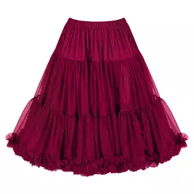 Vintage Rockabilly 50s Petticoat Skirt - Bordeaux Wine Red Net with Extra Volume