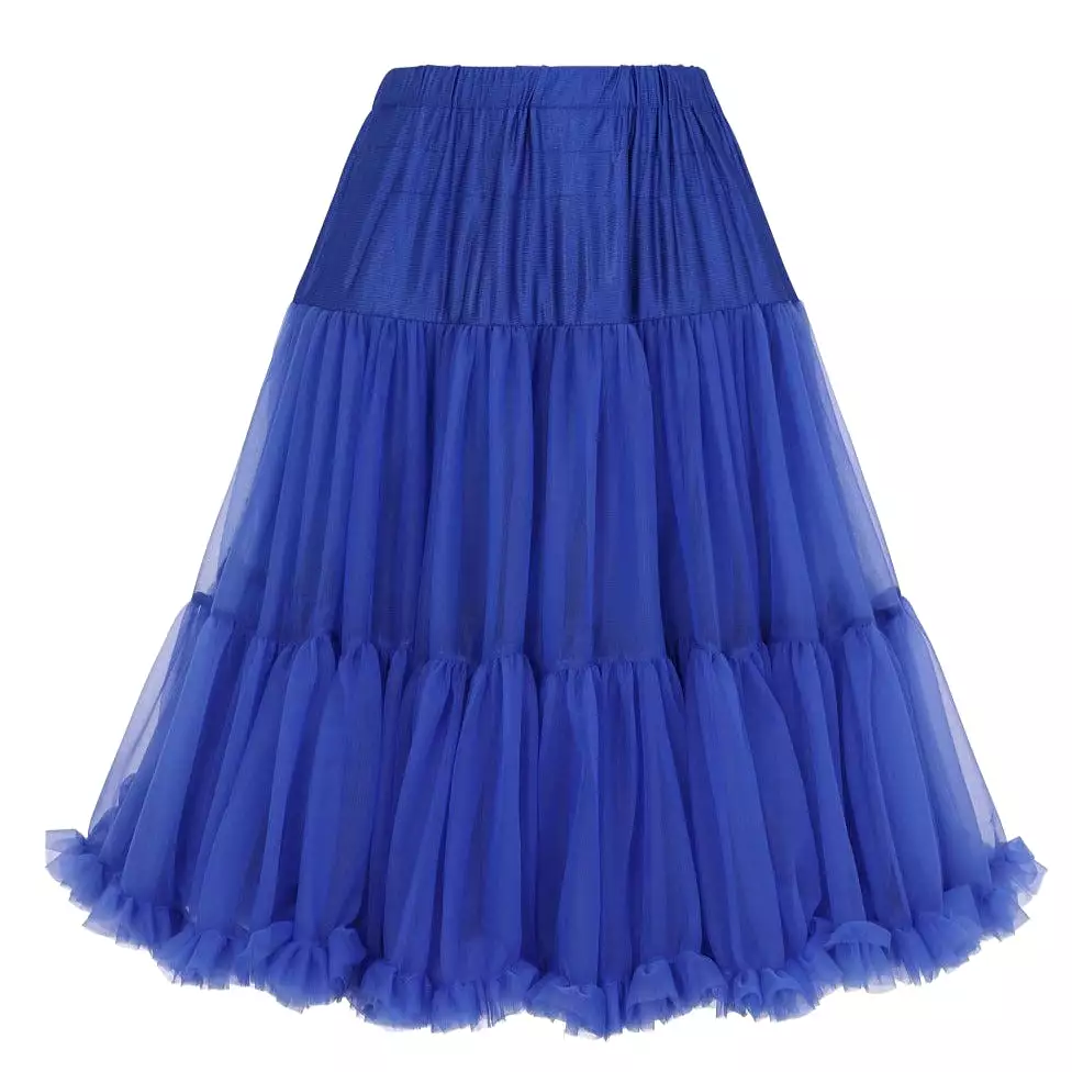 Vintage Rockabilly Royal Blue Net Petticoat Skirt with Extra Volume - 50s Style