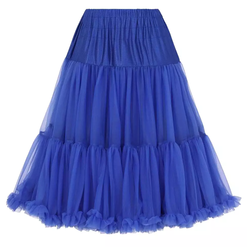 Vintage Rockabilly Royal Blue Net Petticoat Skirt with Extra Volume - 50s Style