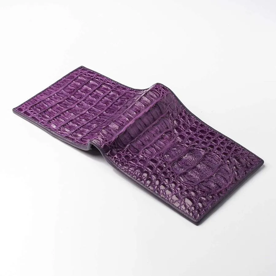 Violet Genuine Crocodile Alligator Leather Wallet