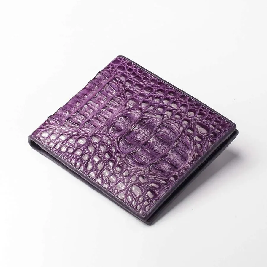 Violet Genuine Crocodile Alligator Leather Wallet