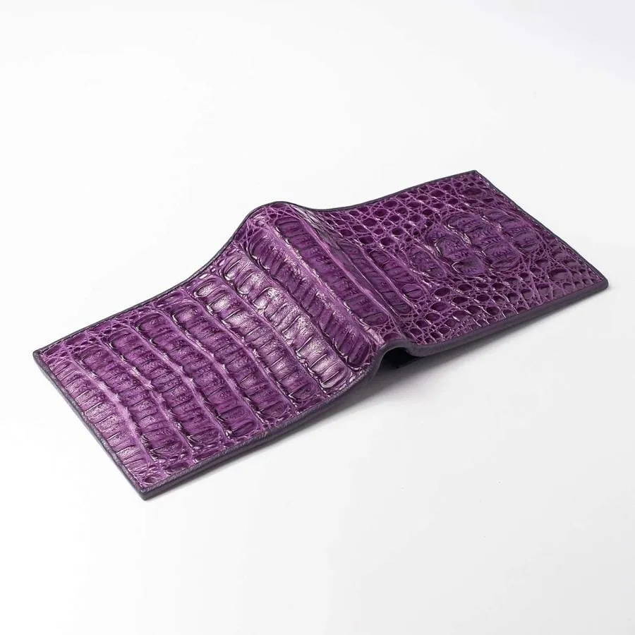 Violet Genuine Crocodile Alligator Leather Wallet