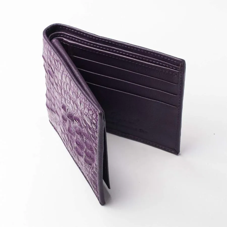 Violet Genuine Crocodile Alligator Leather Wallet