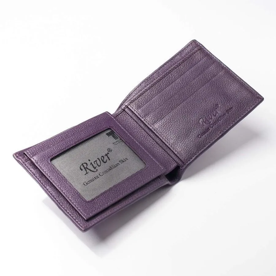 Violet Genuine Crocodile Alligator Leather Wallet