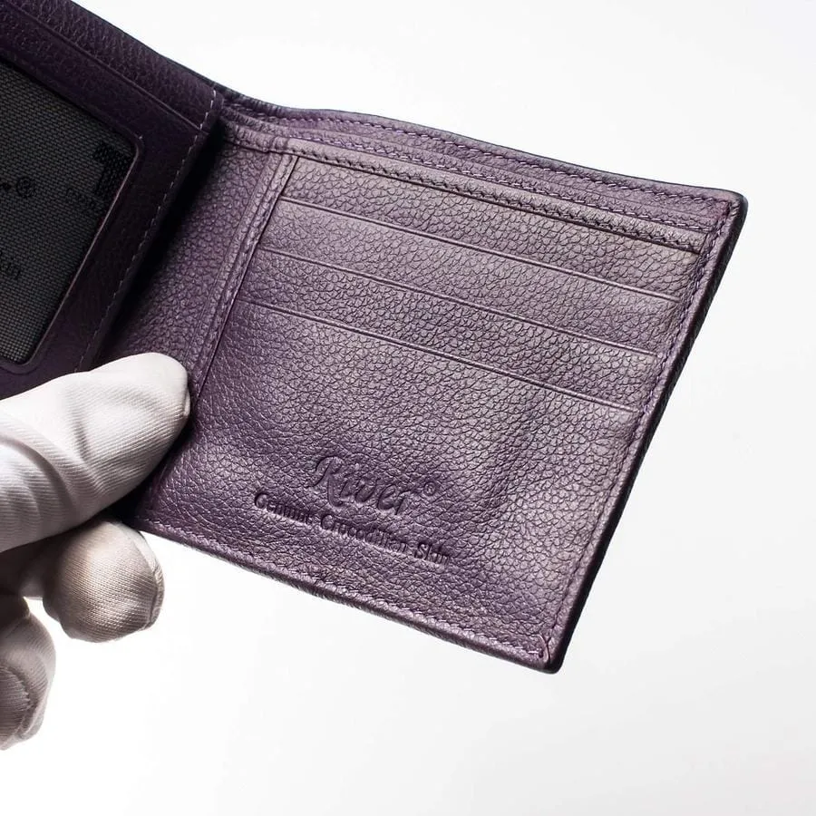 Violet Genuine Crocodile Alligator Leather Wallet