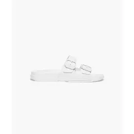 White FitFlop iQushion Two Bar Buckle Slides