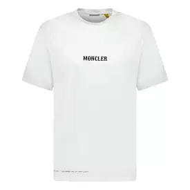 White Moncler Writing Logo T-Shirt