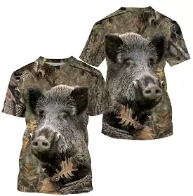 Wild boar, Hunter T shirt, Camouflage, Wild boar hunting