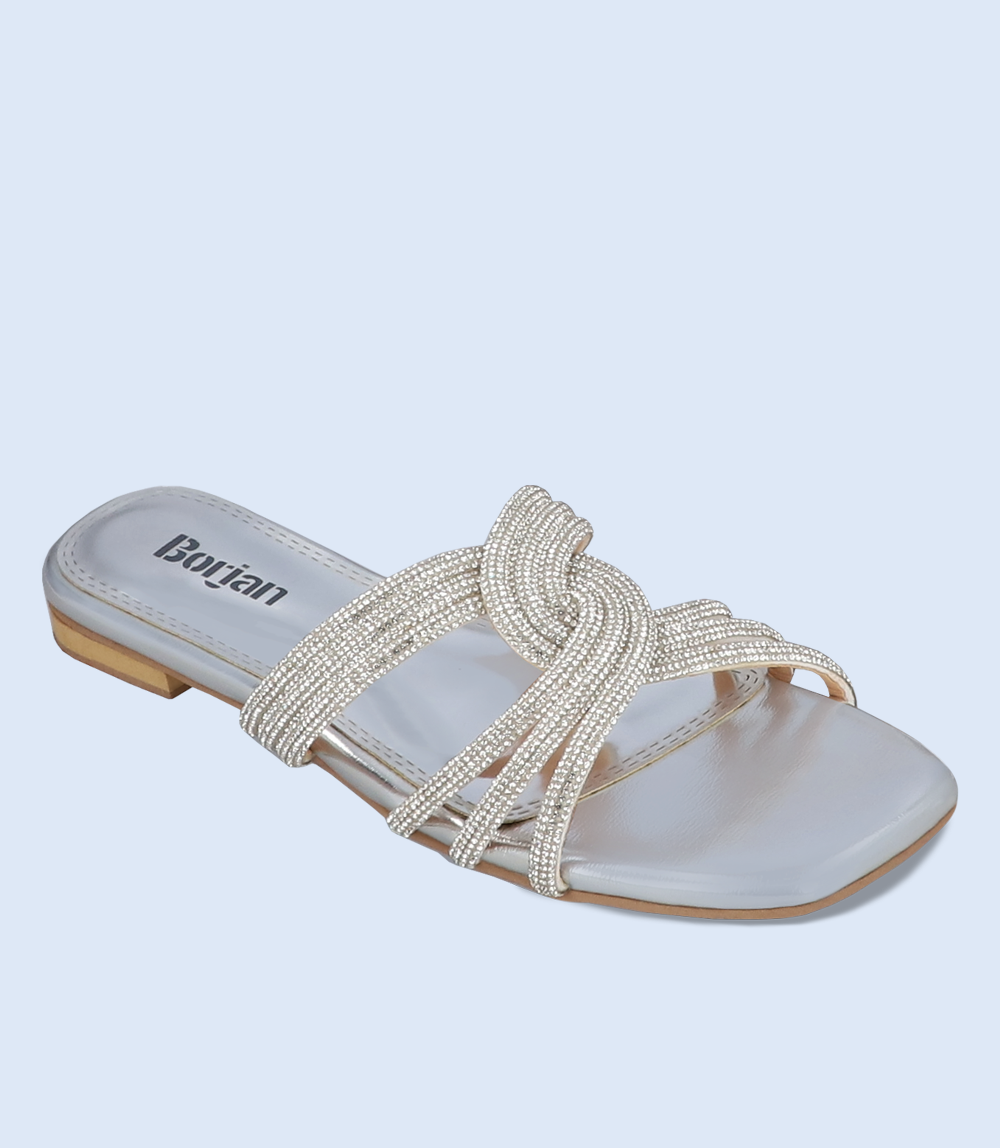 Women Formal Slipper, Silver, BW8752