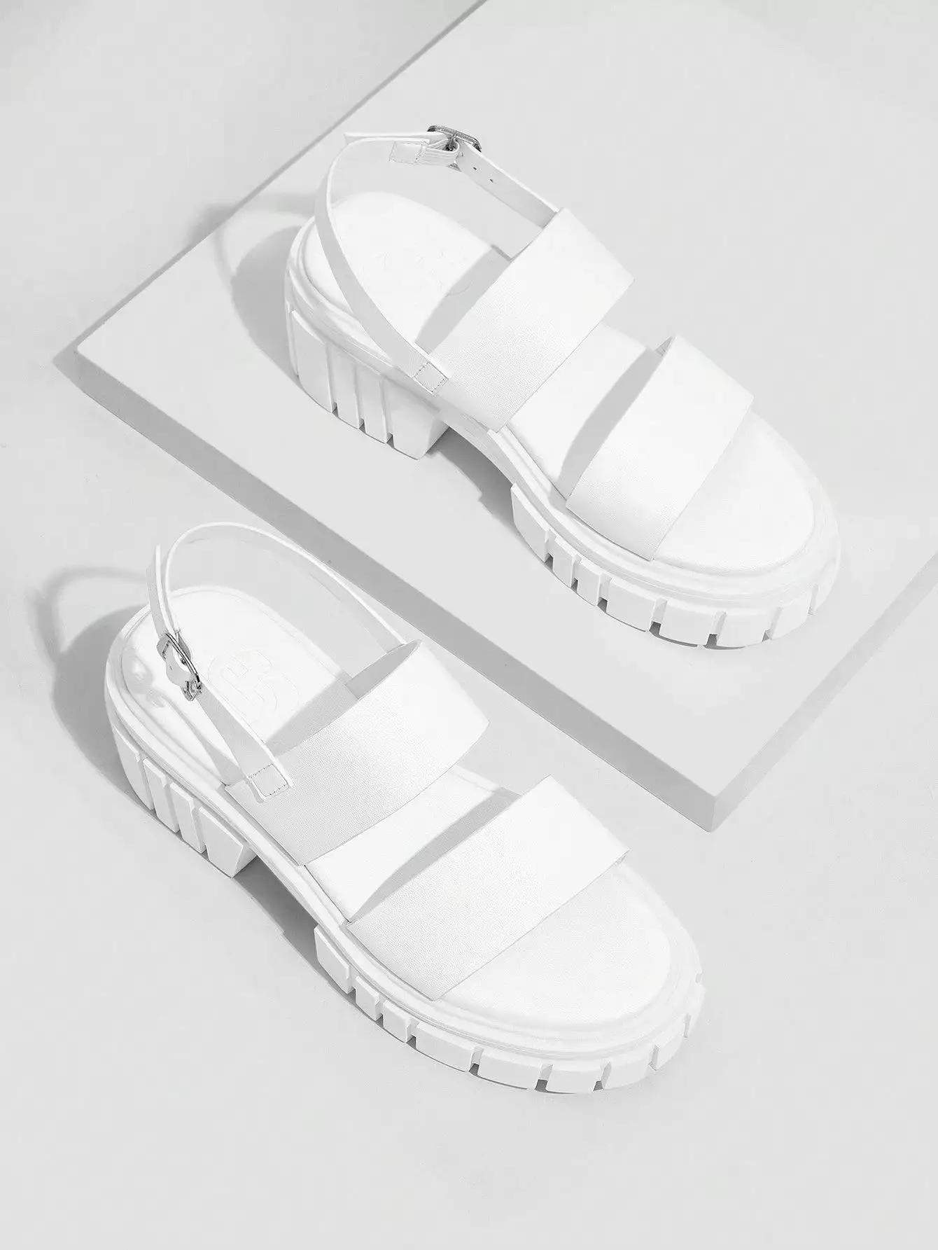 Women Slingback Sandals, White Wedge Sandals