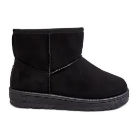 Black Fur-Lined Women's Snow Boots Big Star MM274158