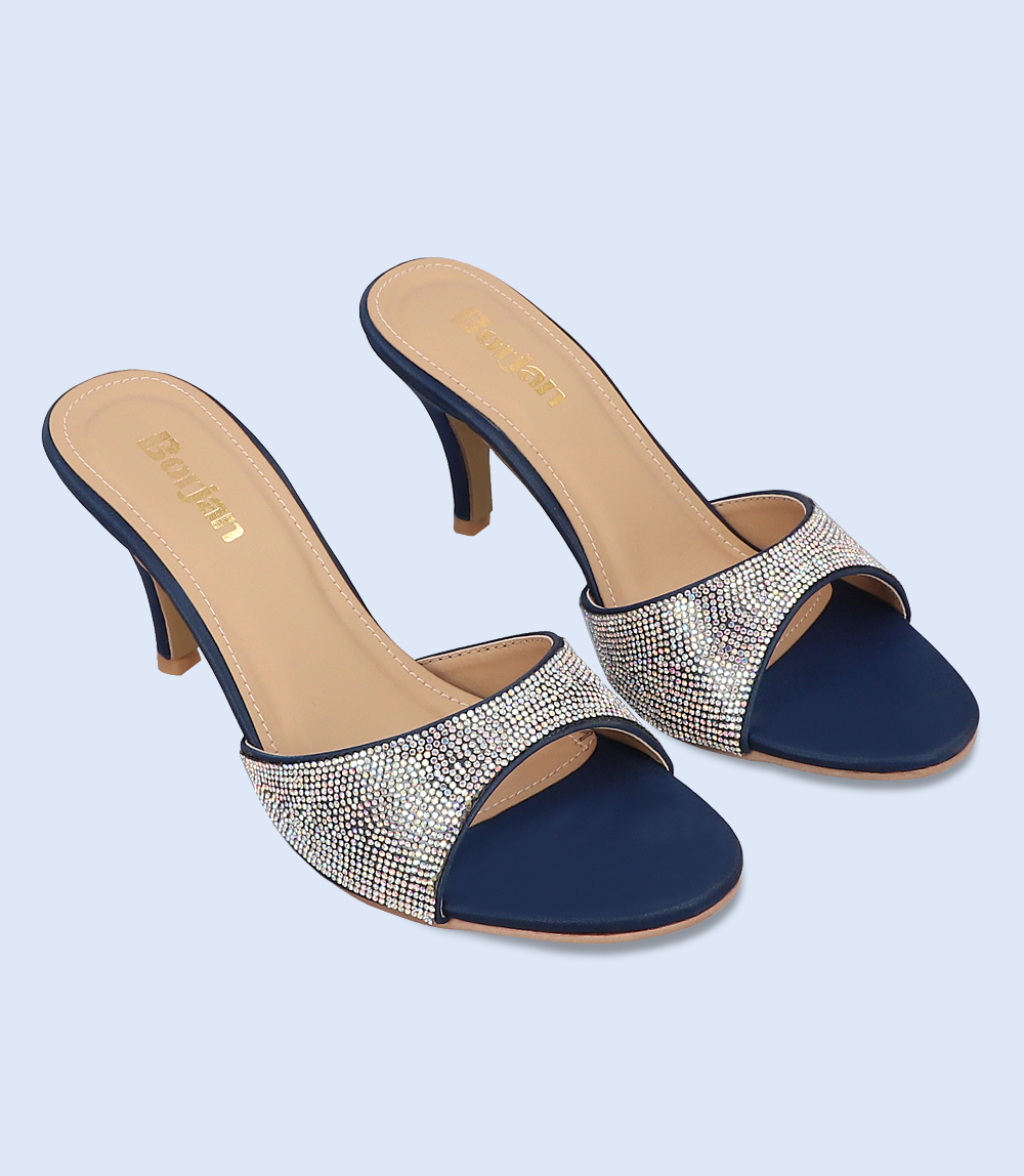 Women's Formal Blue Slipper Heels