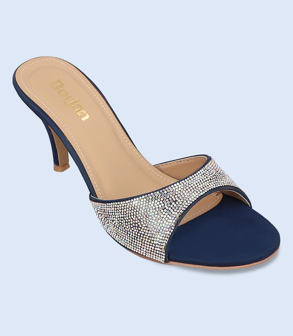 Women's Formal Blue Slipper Heels