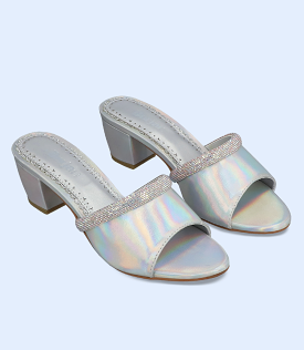 Women's Formal Slipper Heels | Silver | BW9158