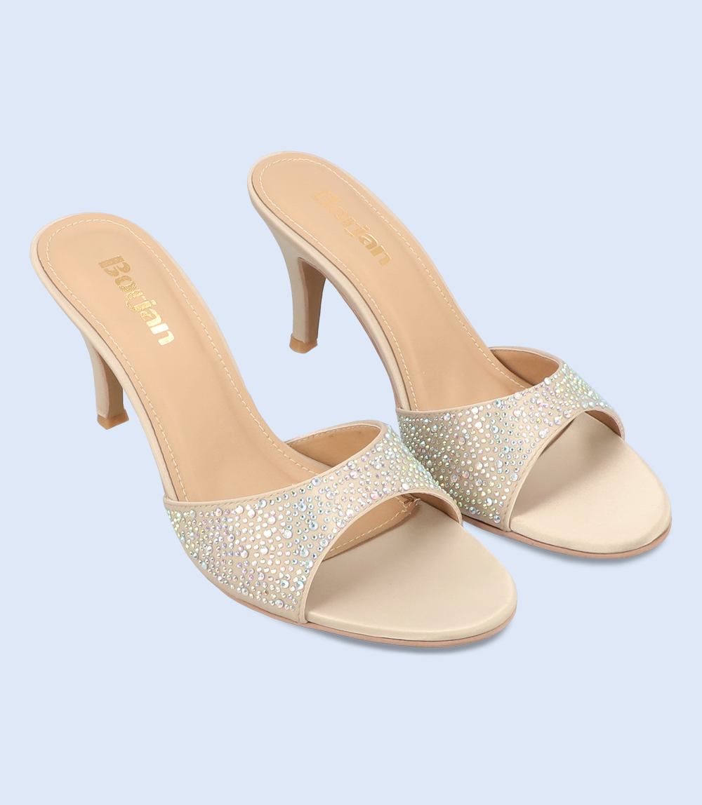 Women's Formal Slipper Heels - DULL GOLD - BW9608