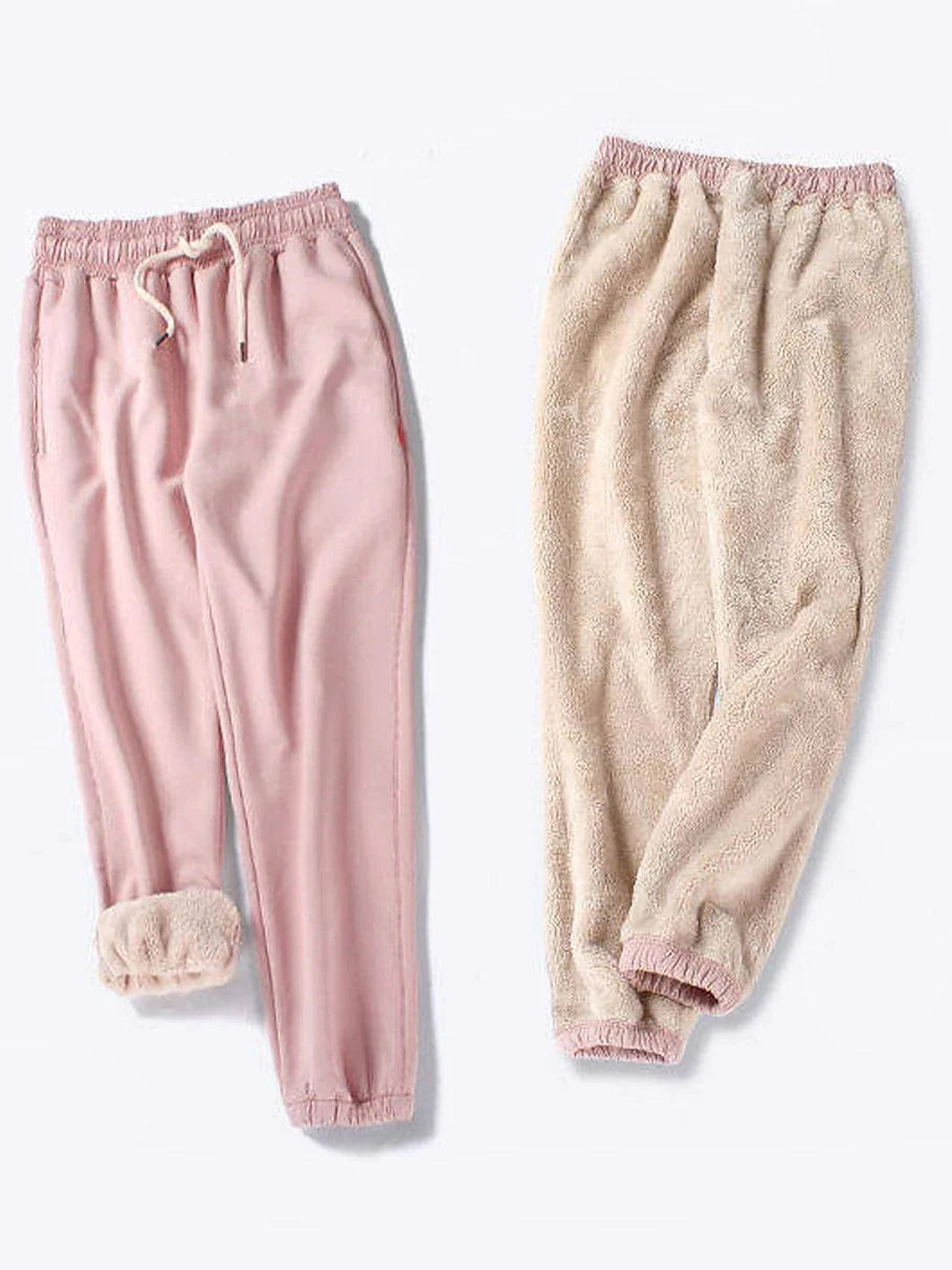 Women's High Waist Fleece Joggers for Fall and Winter