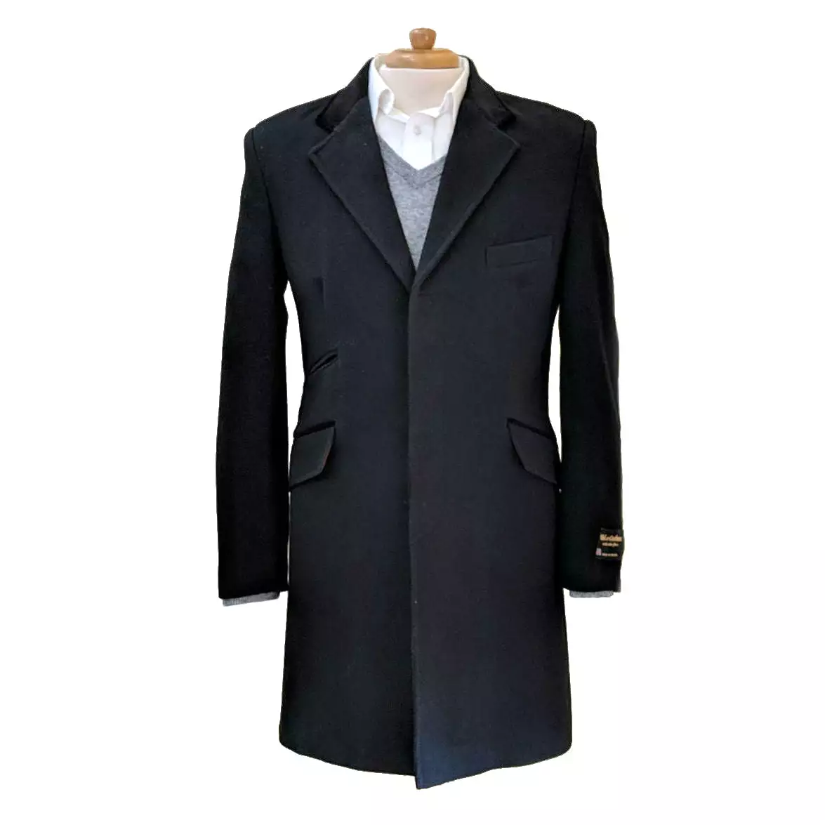 Wool Cashmere Blend Overcoat Slim Fit - 2 Color Options.