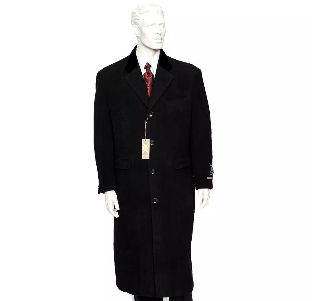 XXIOTTI Black Cashmere/Wool Overcoat 77000