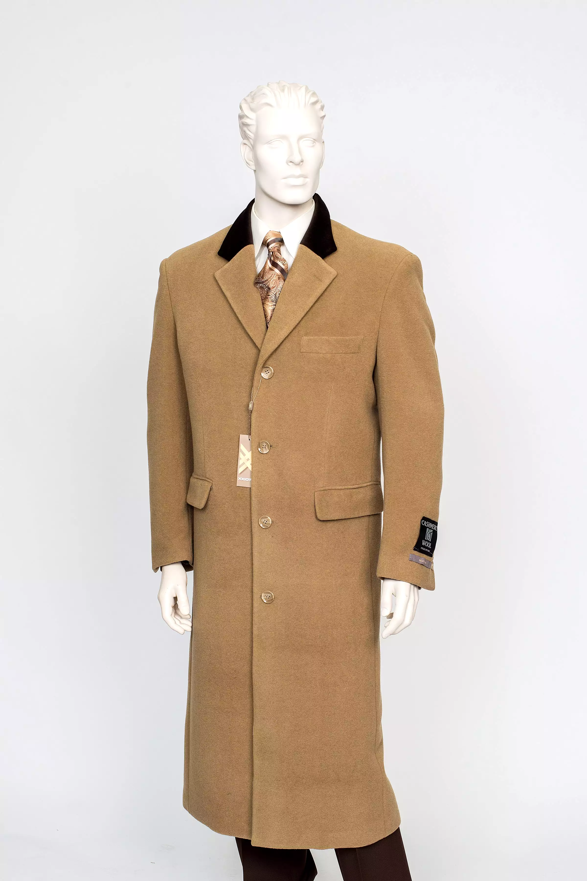 XXIOTTI Camel Cashmere Wool Overcoat 77003