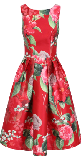 Yuliana Flower Print Dress